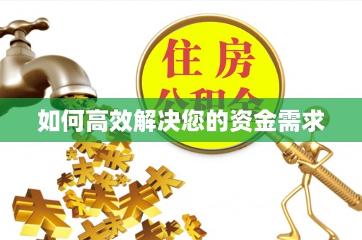 乐亭如何高效解决您的资金需求